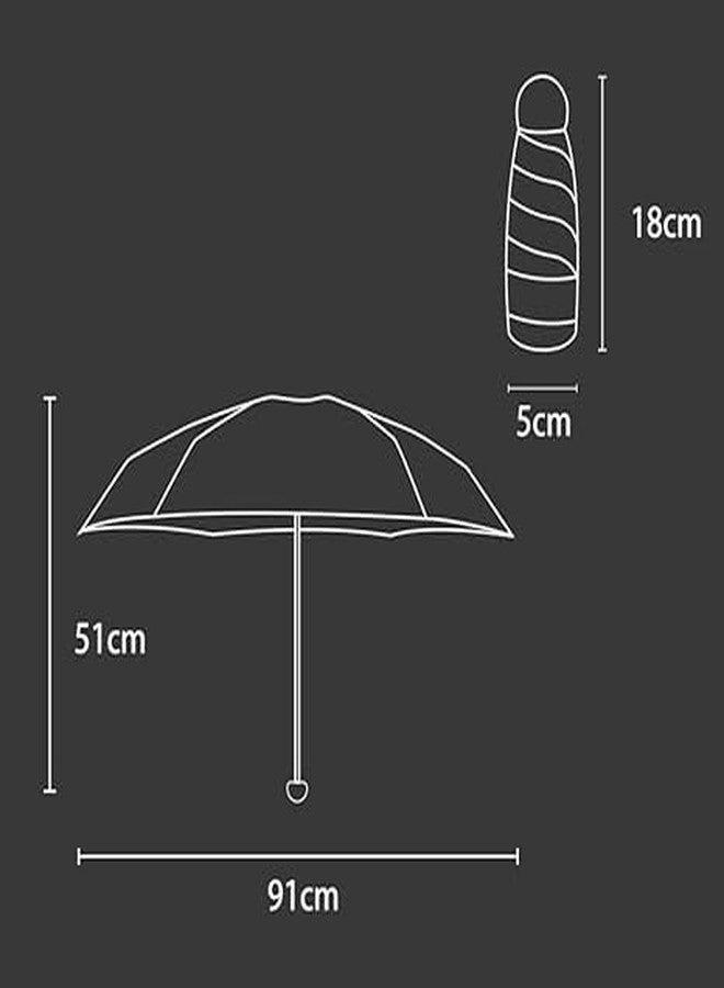 coku Mini Portable Umbrella with Capsule Case Outdoor for Women Men & Kids 4 Folds UV Protection Compact Foldable Backpack Travel Umbrellas for rain & Hot Summer Capsule Umbrella (Multicolor) - Image 3
